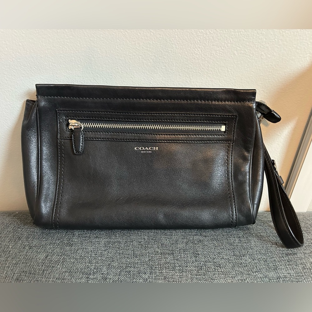 Coach Black Leather Clutch Bag